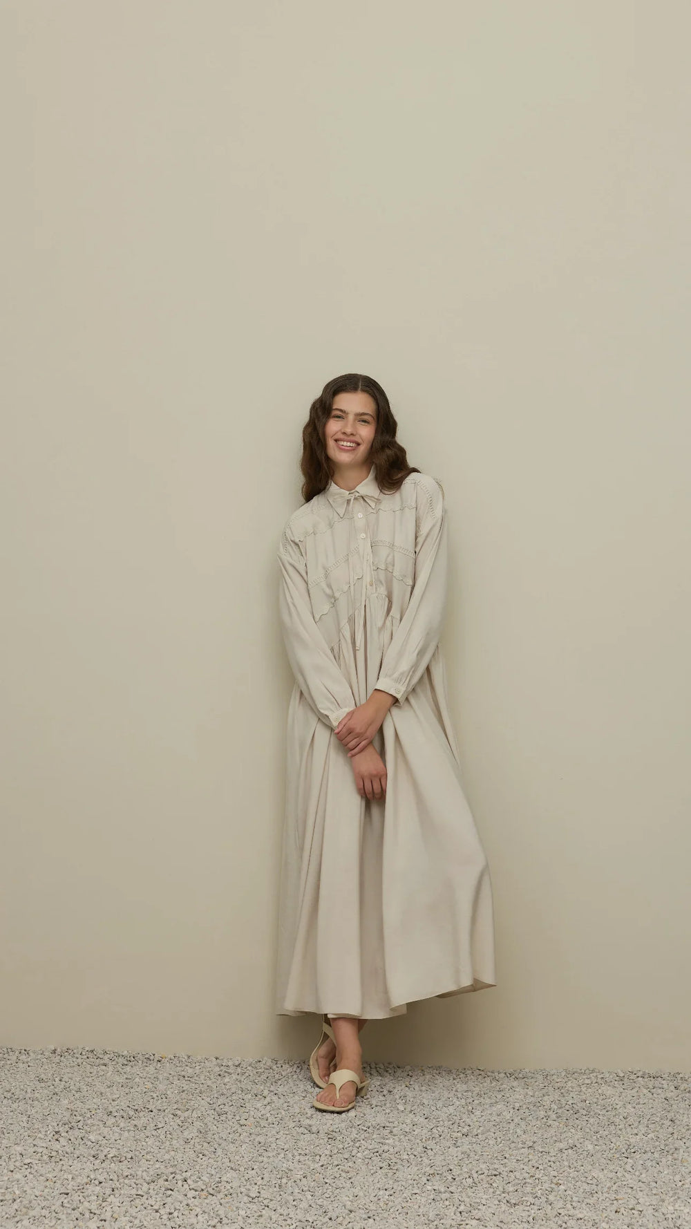 Modal Dress with Stripe Detail and Stone