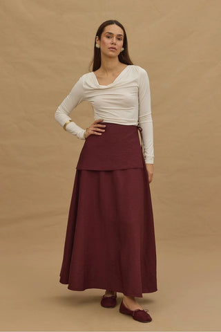Seyyar Kemerli Etek Bordo - Fahhar Design