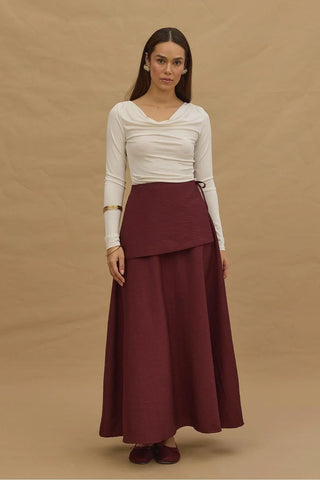 Seyyar Kemerli Etek Bordo - Fahhar Design