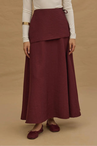 Seyyar Kemerli Etek Bordo - Fahhar Design
