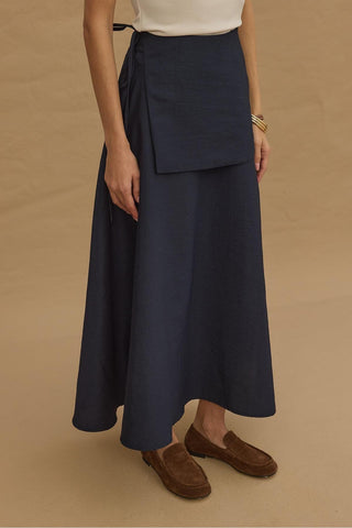 Removable Belted Skirt Navy Blue