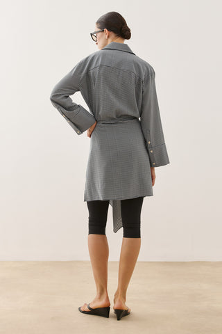 Seyyar Parçalı Ekose Gömlek Lacivert