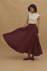 Removable Pleated Skirt Burgundy