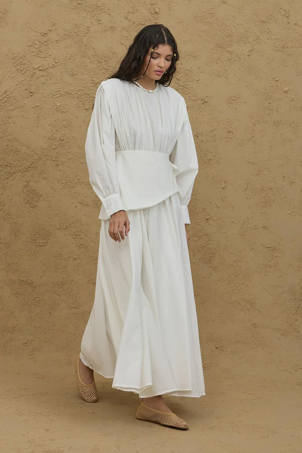 Removable Voile Dress in Ecru