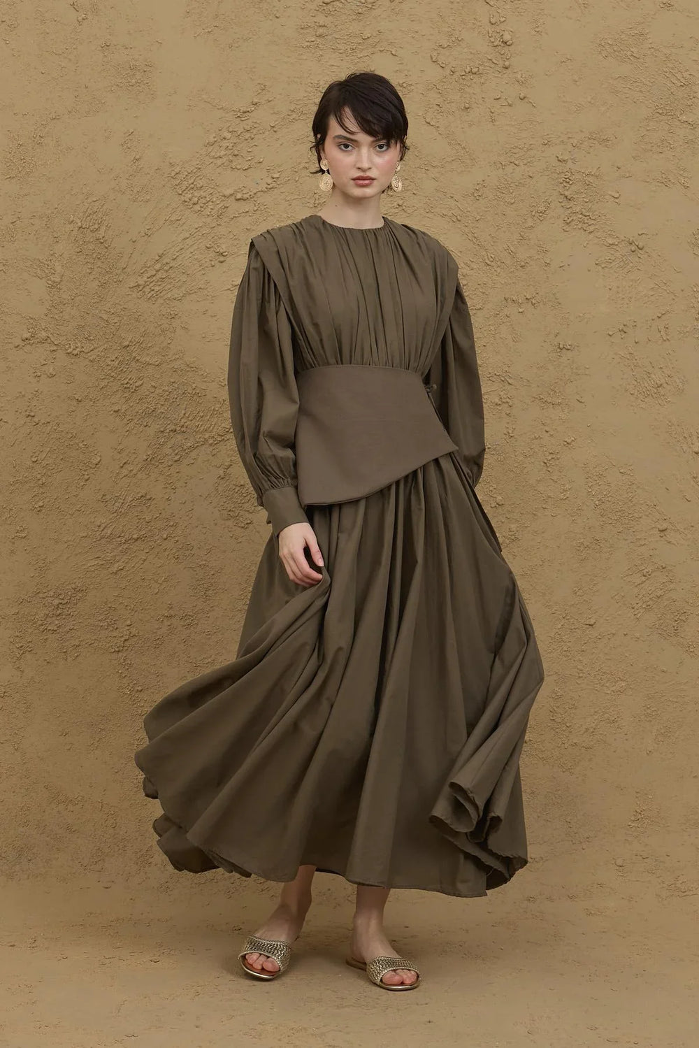Removable Voile Dress Green