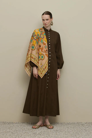 Shen Pattern Scarf Shawl Beige
