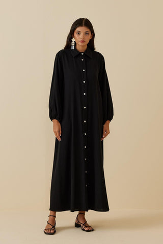 Şile Bezi Elbise Siyah - Fahhar Design