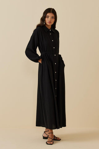 Şile Bezi Elbise Siyah - Fahhar Design