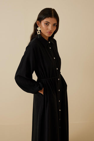 Şile Bezi Elbise Siyah - Fahhar Design