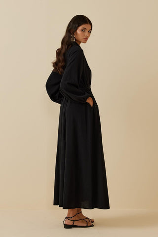 Şile Bezi Elbise Siyah - Fahhar Design