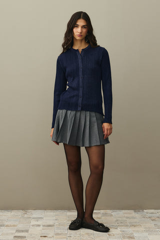 Simli Fitilli Hırka Lacivert