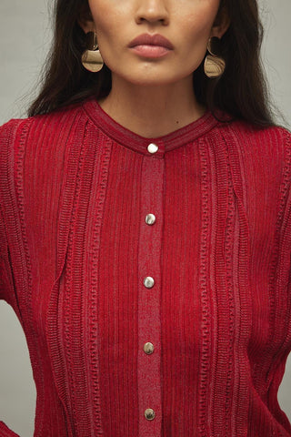 Simli Hırka Bordo - Fahhar Design