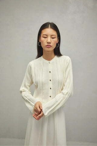 Simli Hırka Ekru - Fahhar Design