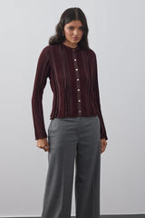 Simli Hırka Koyu Bordo