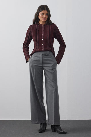 Simli Hırka Koyu Bordo - Fahhar Design