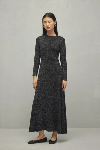 Simli Triko Elbise Siyah - Fahhar Design
