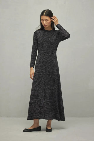 Simli Triko Elbise Siyah - Fahhar Design