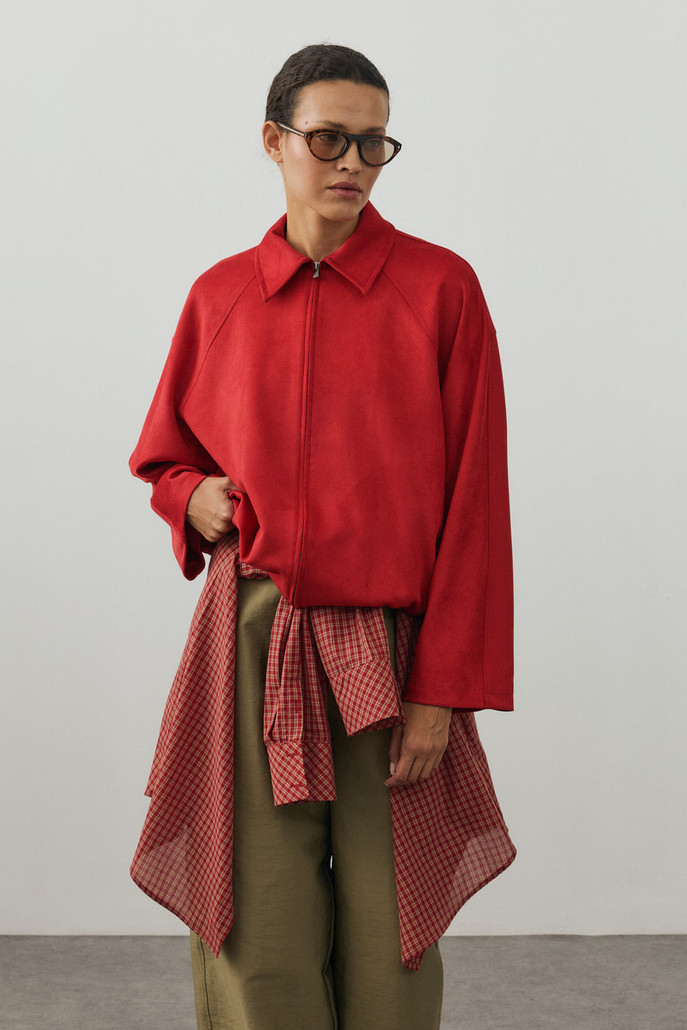Soft Bomber Ceket Kırmızı