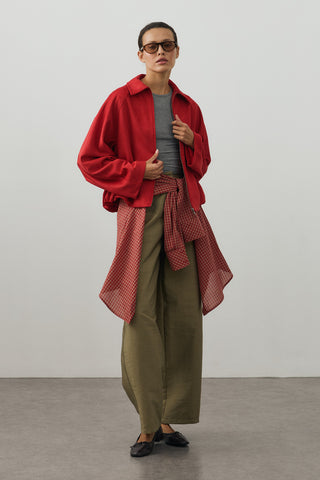 Soft Bomber Ceket Kırmızı