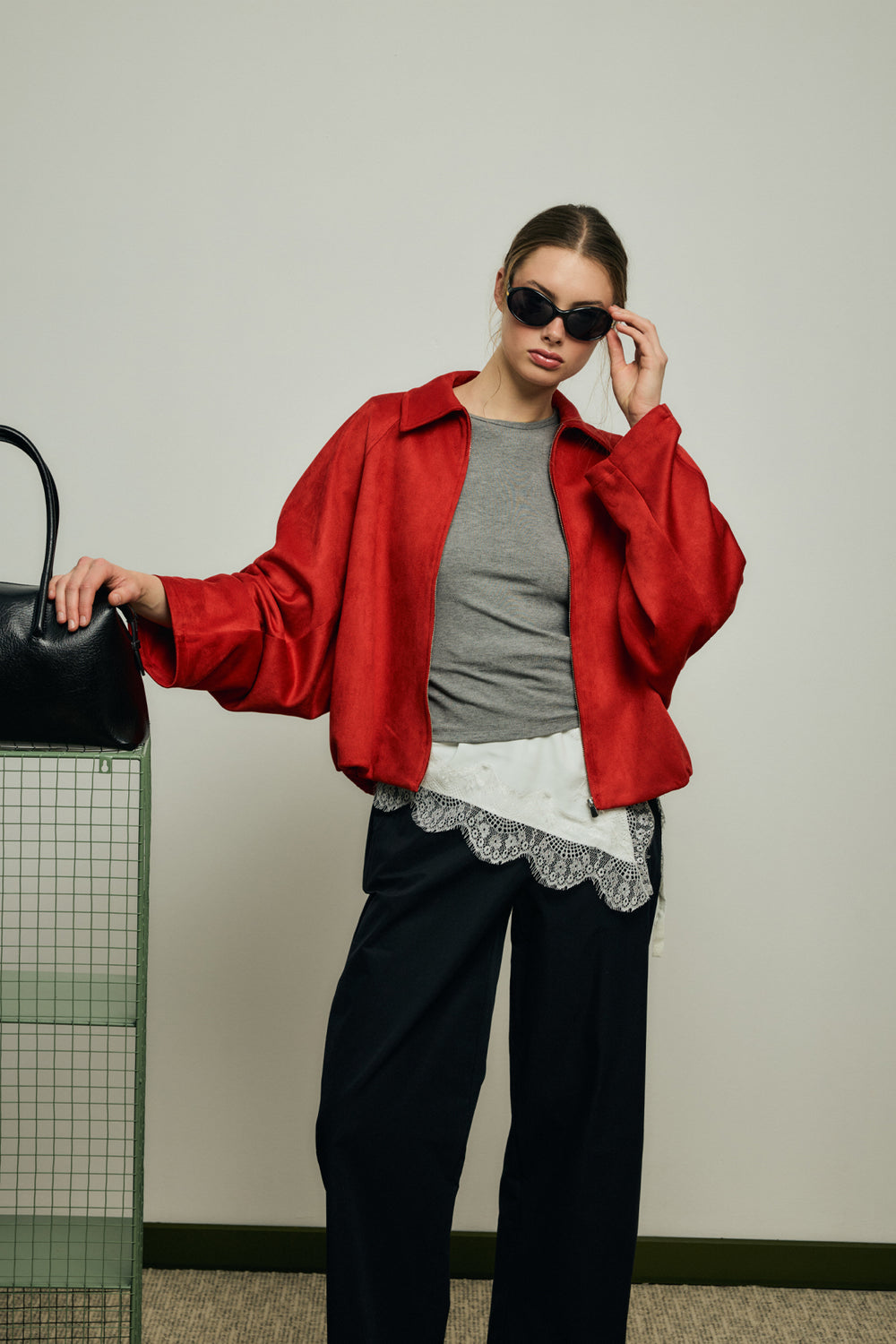 Soft Bomber Ceket Kırmızı