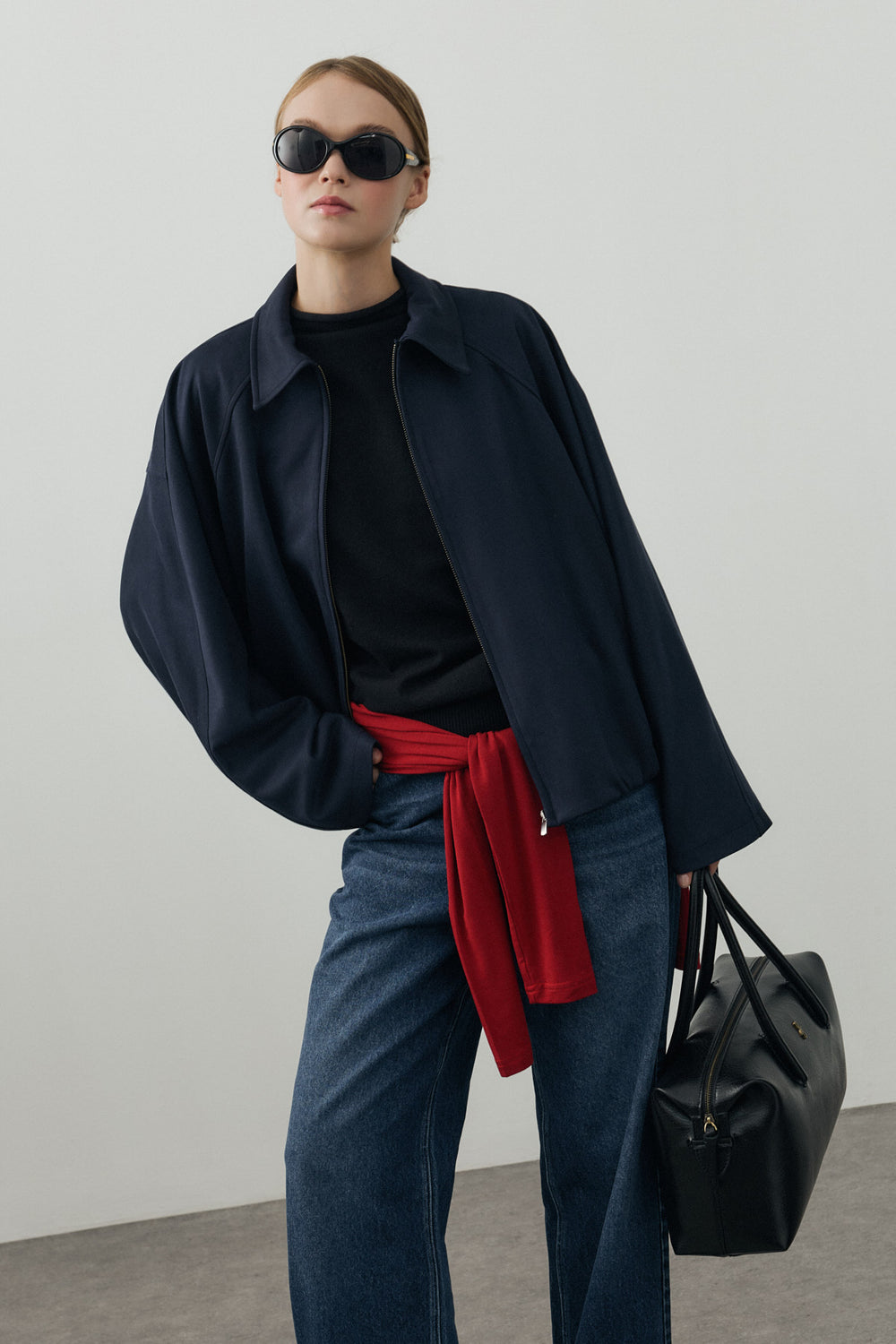 Soft Bomber Ceket Mavi