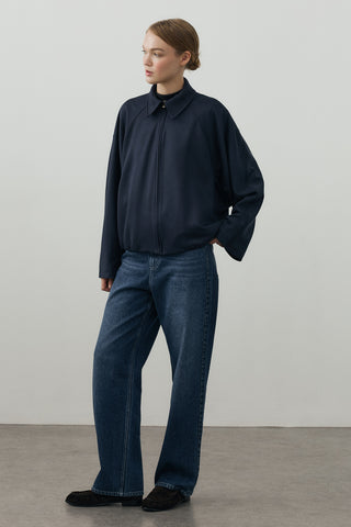 Soft Bomber Ceket Mavi