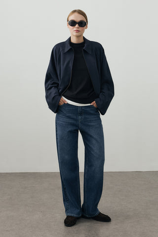 Soft Bomber Ceket Mavi