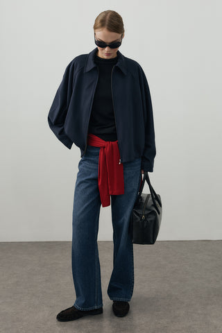 Soft Bomber Ceket Mavi