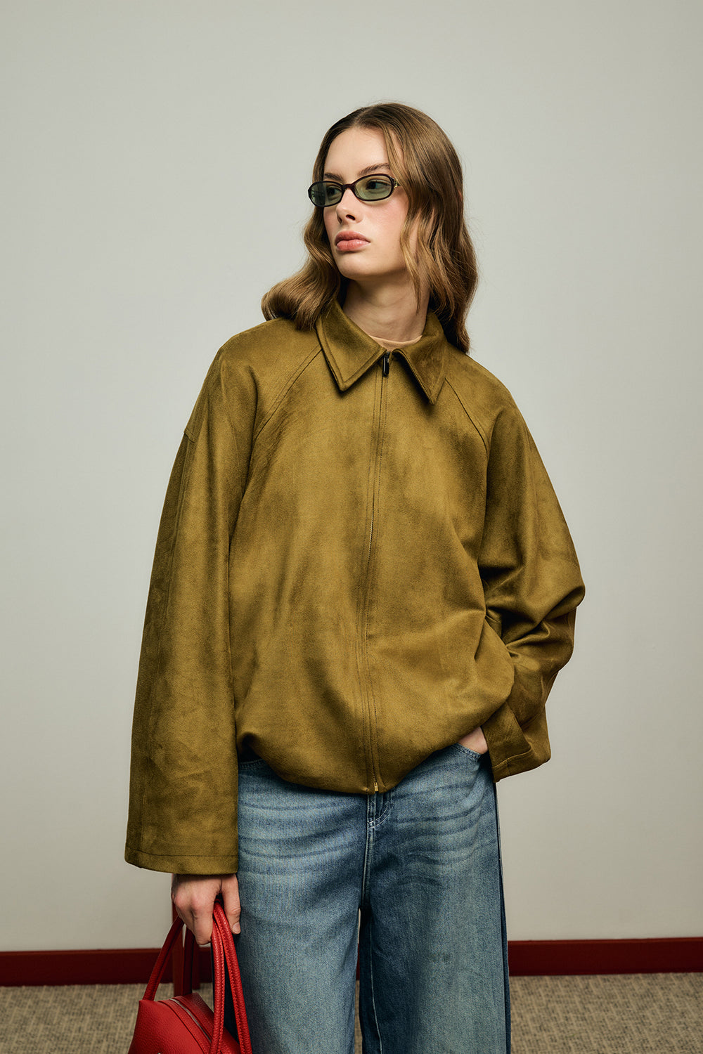 Soft Bomber Ceket Yağ Yeşili