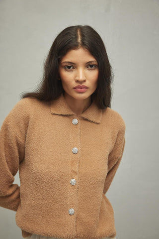 Soft Crop Hırka Camel - Fahhar Design