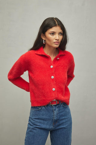 Soft Crop Hırka Kırmızı - Fahhar Design