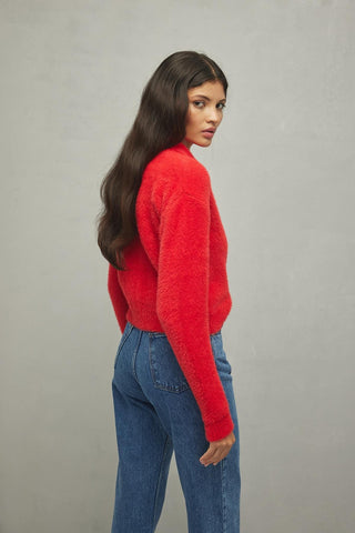 Soft Crop Hırka Kırmızı - Fahhar Design