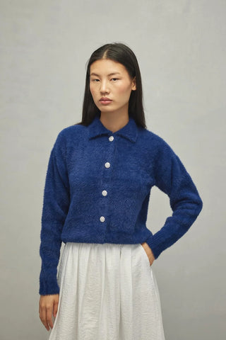 Soft Crop Hırka Mavi - Fahhar Design