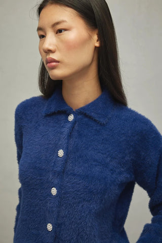Soft Crop Hırka Mavi - Fahhar Design