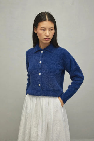 Soft Crop Hırka Mavi - Fahhar Design