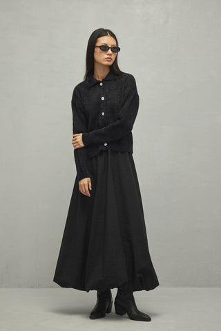 Soft Crop Hırka Siyah - Fahhar Design