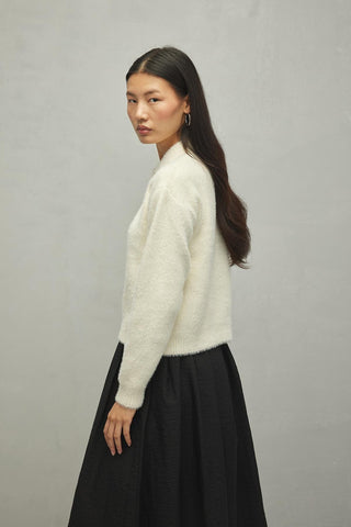 Soft Crop Hırka Vanilya - Fahhar Design