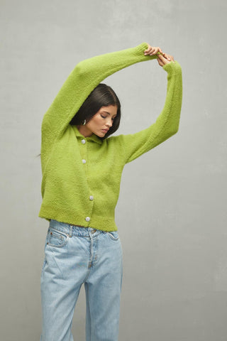 Soft Crop Hırka Yeşil - Fahhar Design
