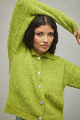 Soft Crop Hırka Yeşil - Fahhar Design