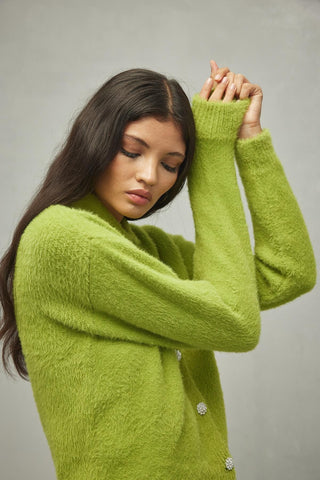 Soft Crop Hırka Yeşil - Fahhar Design
