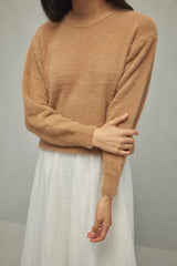 Soft Crop Sweater Camel