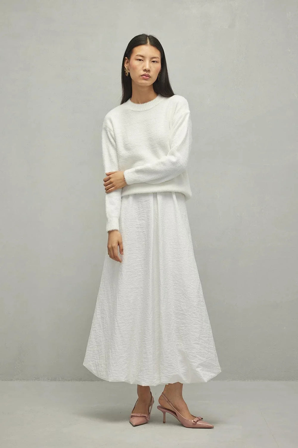 Soft Crop Sweater Ecru