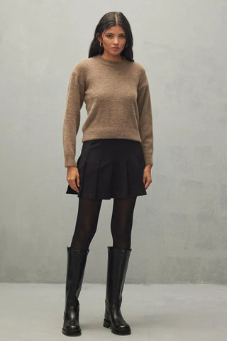 Soft Crop Sweater Ash Brown