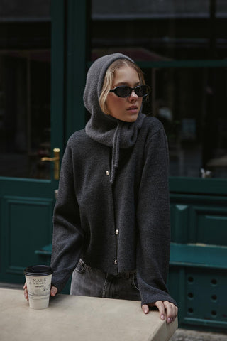 Soft İnce Örgü Balaclava Bere Antrasit - Fahhar Design