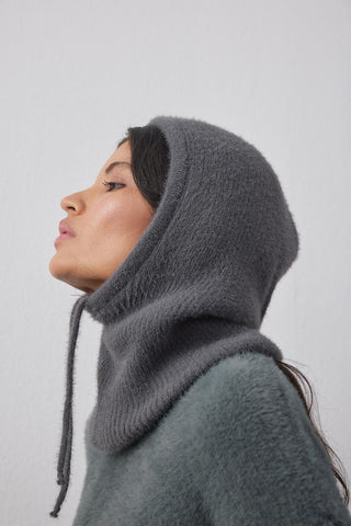 Soft İnce Örgü Balaclava Bere Antrasit - Fahhar Design