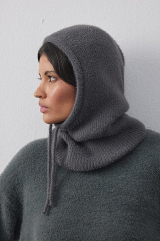 Soft İnce Örgü Balaclava Bere Antrasit - Fahhar Design