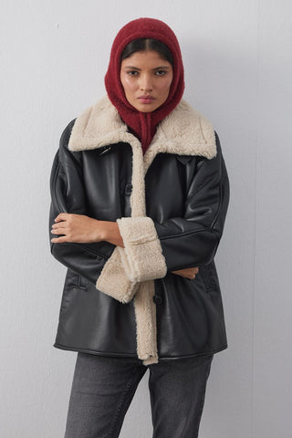 Soft İnce Örgü Balaclava Bere Bordo - Fahhar Design