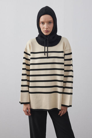 Soft İnce Örgü Balaclava Bere Siyah - Fahhar Design