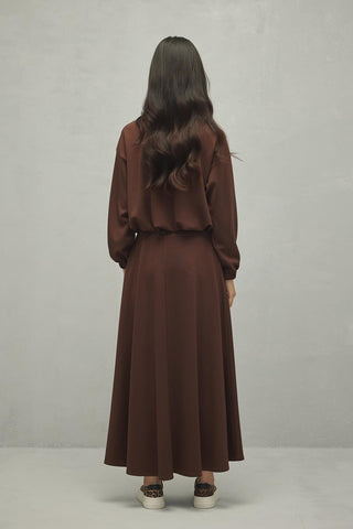 Soft Modal Etek Takım Kahverengi - Fahhar Design