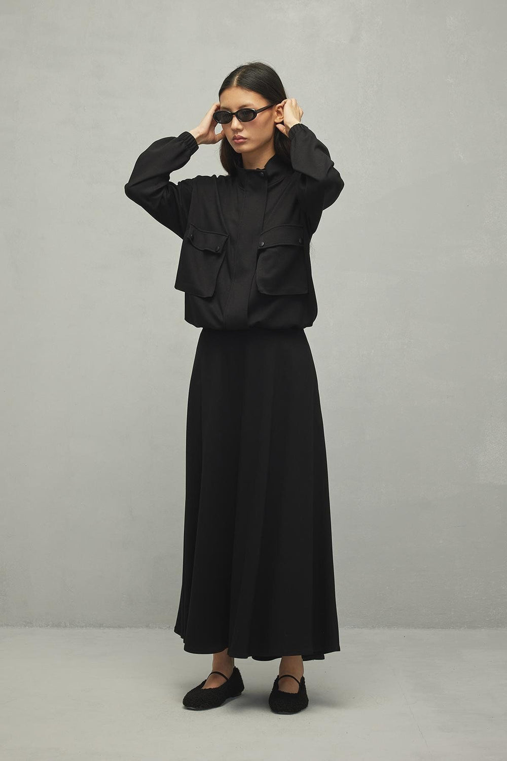 Soft Modal Skirt Set Black